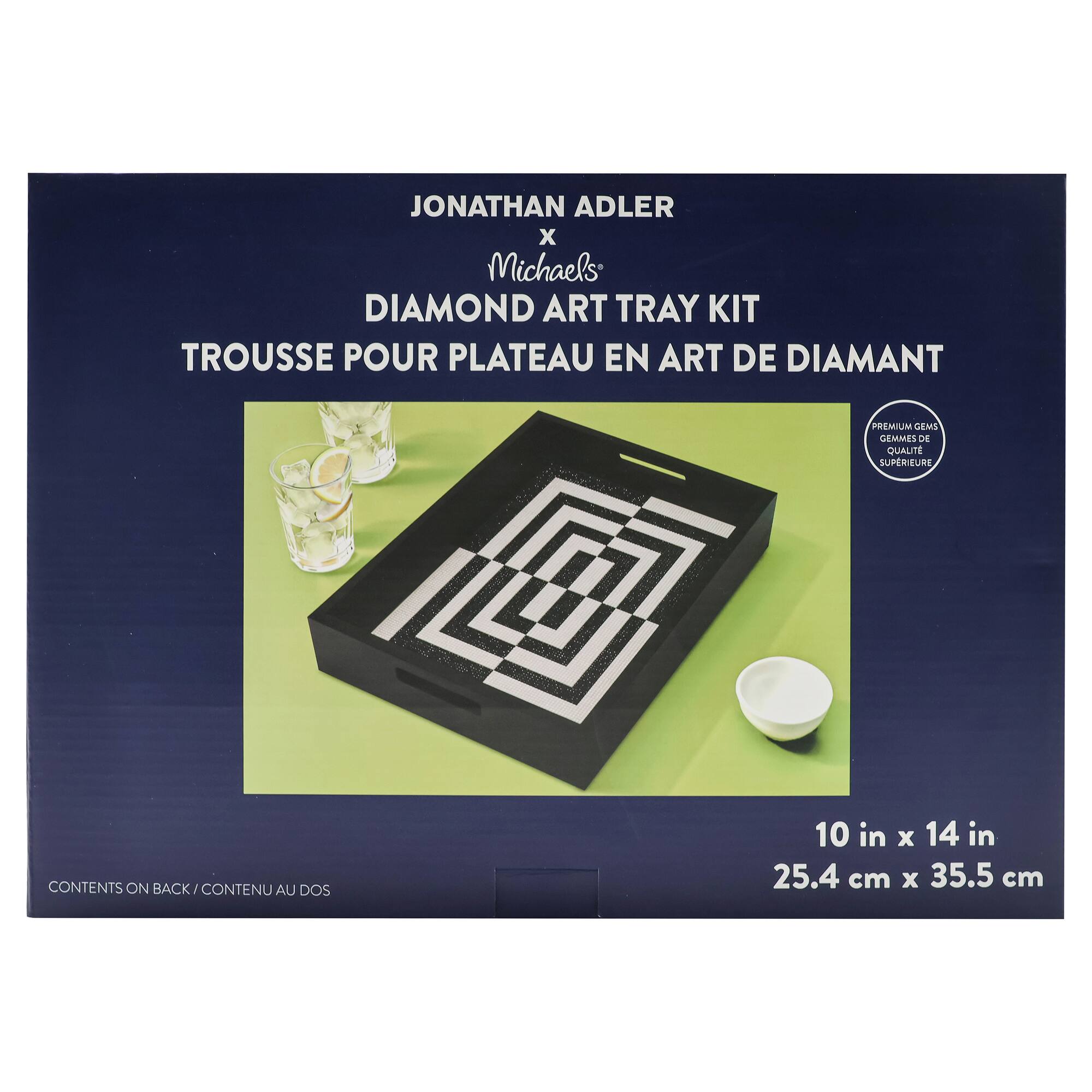Jonathan Adler x Michaels 10" x 14" Black & White Square Diamond Art Tray Kit